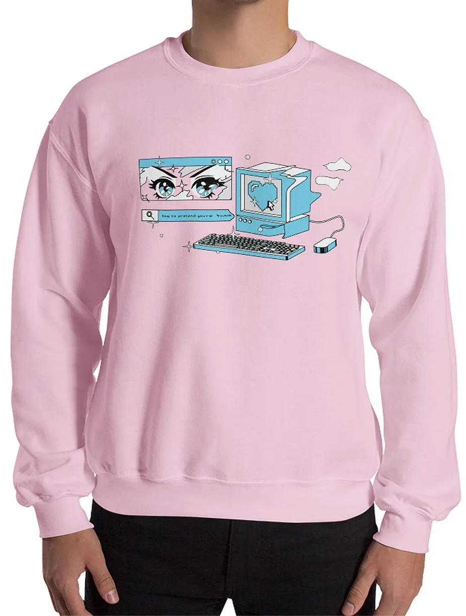 Anime Glitch Computer Graphic Sweatshirt