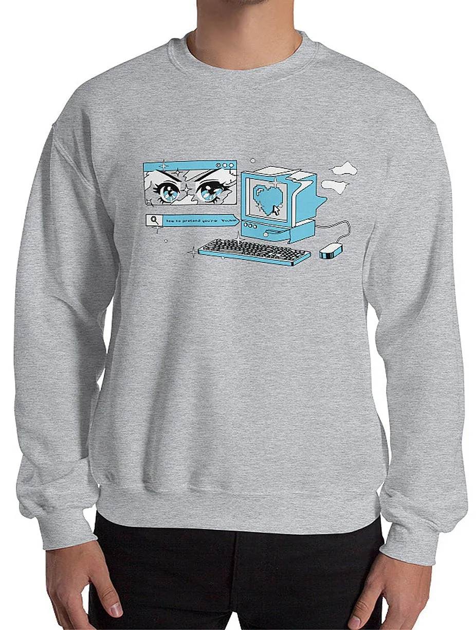 Anime Glitch Computer Graphic Sweatshirt