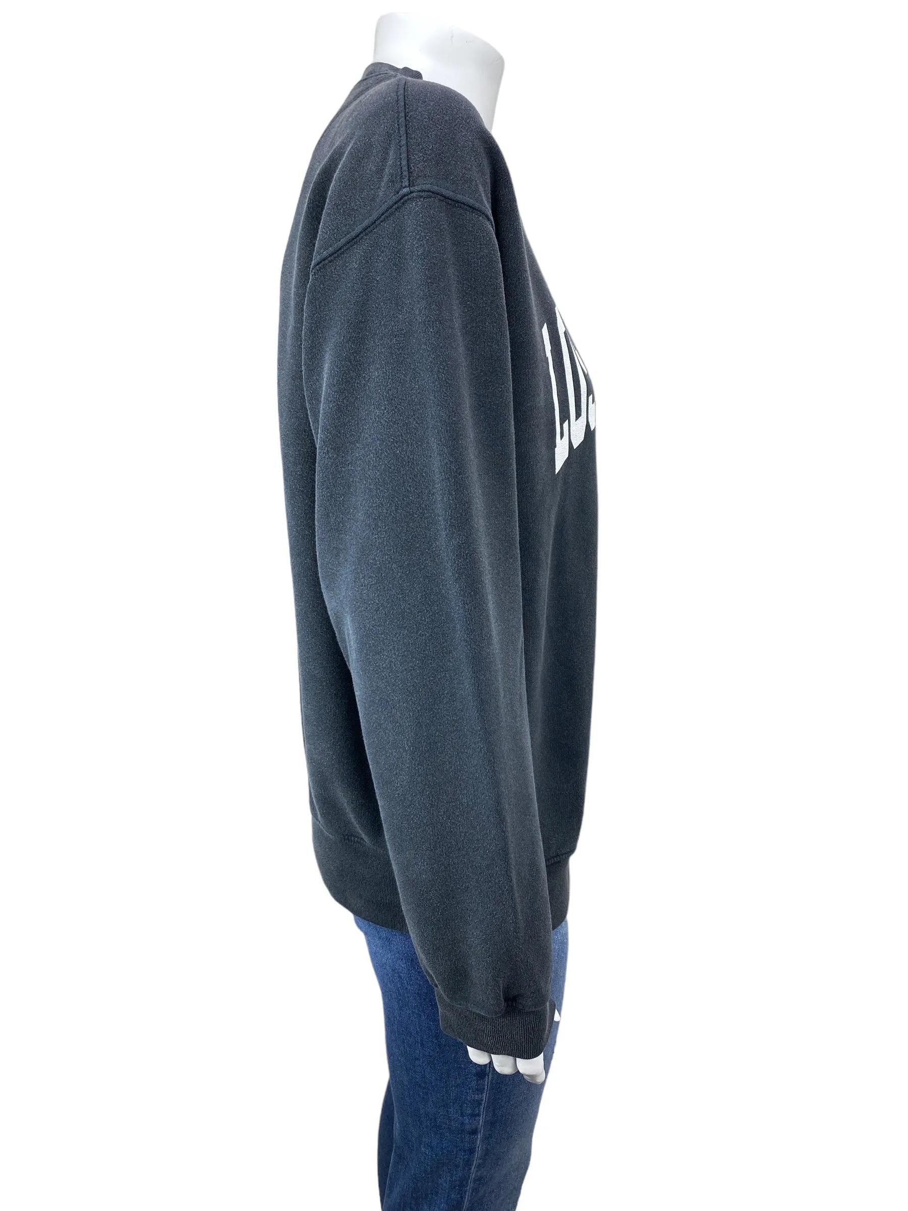 Anine Bing Women's Ramona Los Angeles Sweatshirt Washed Black Size M