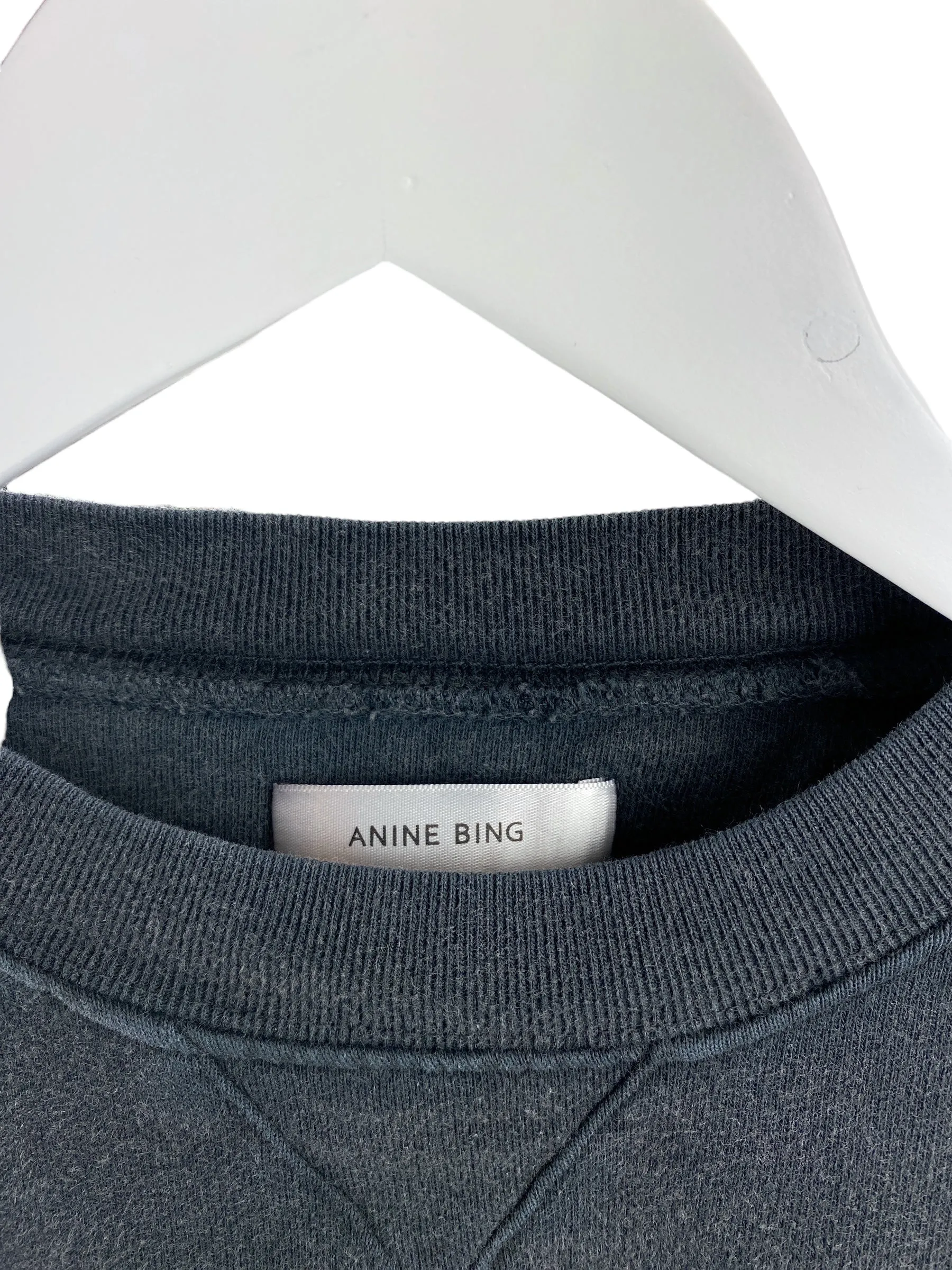 Anine Bing Women's Ramona Los Angeles Sweatshirt Washed Black Size M
