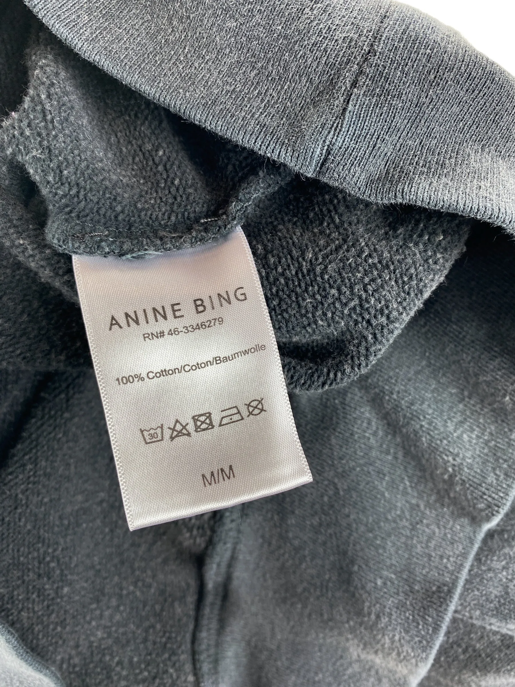 Anine Bing Women's Ramona Los Angeles Sweatshirt Washed Black Size M