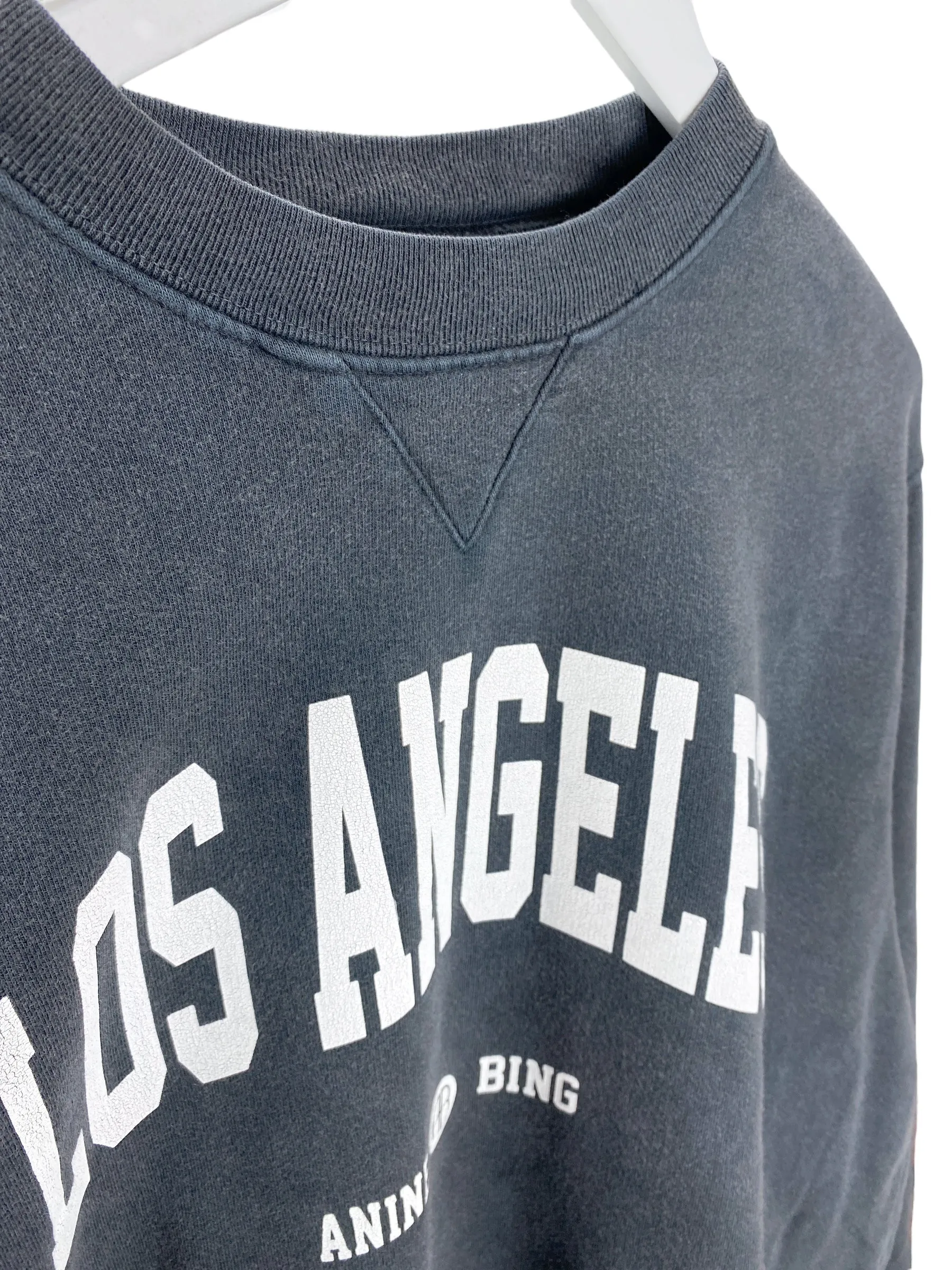 Anine Bing Women's Ramona Los Angeles Sweatshirt Washed Black Size M