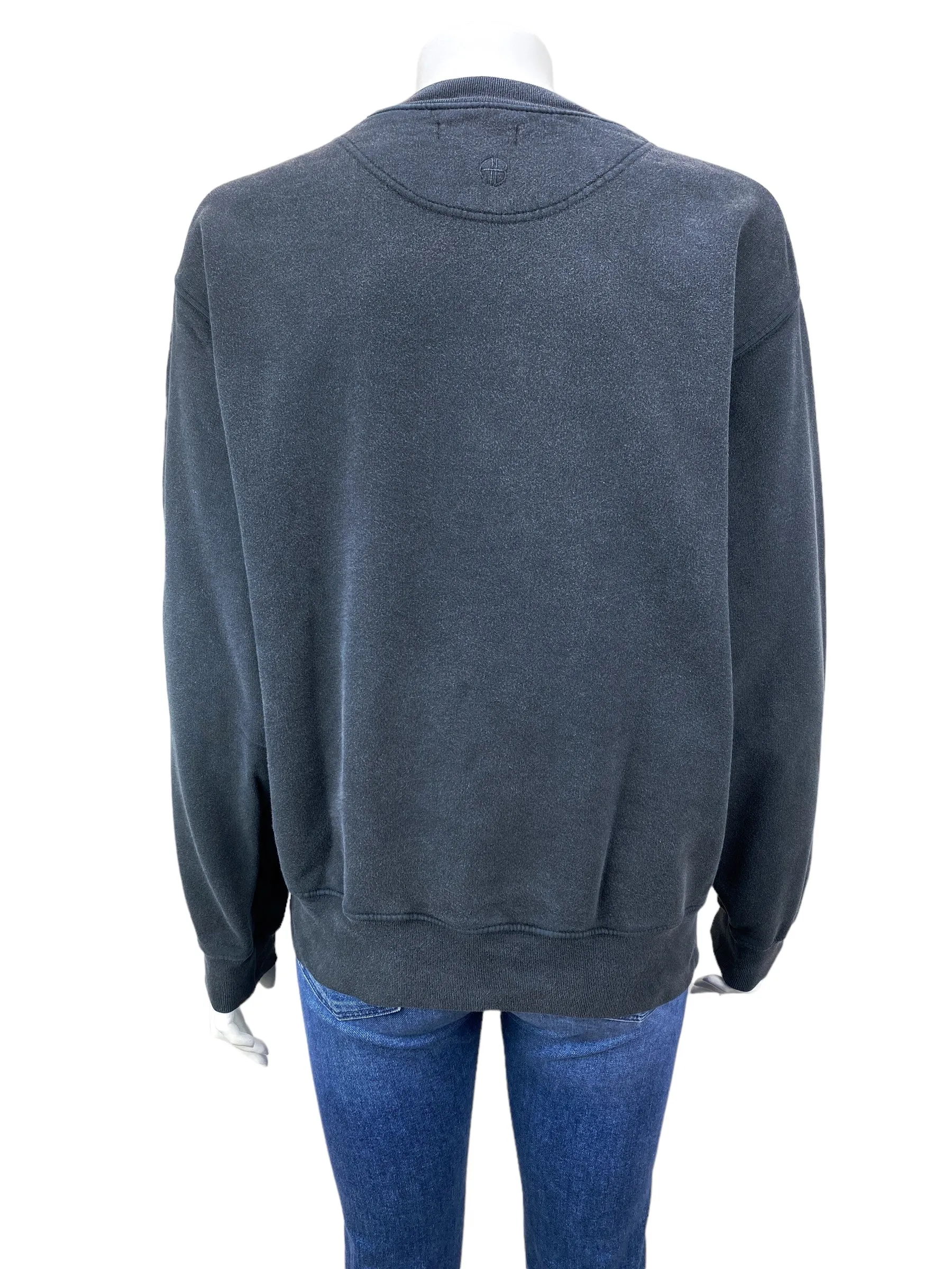 Anine Bing Women's Ramona Los Angeles Sweatshirt Washed Black Size M