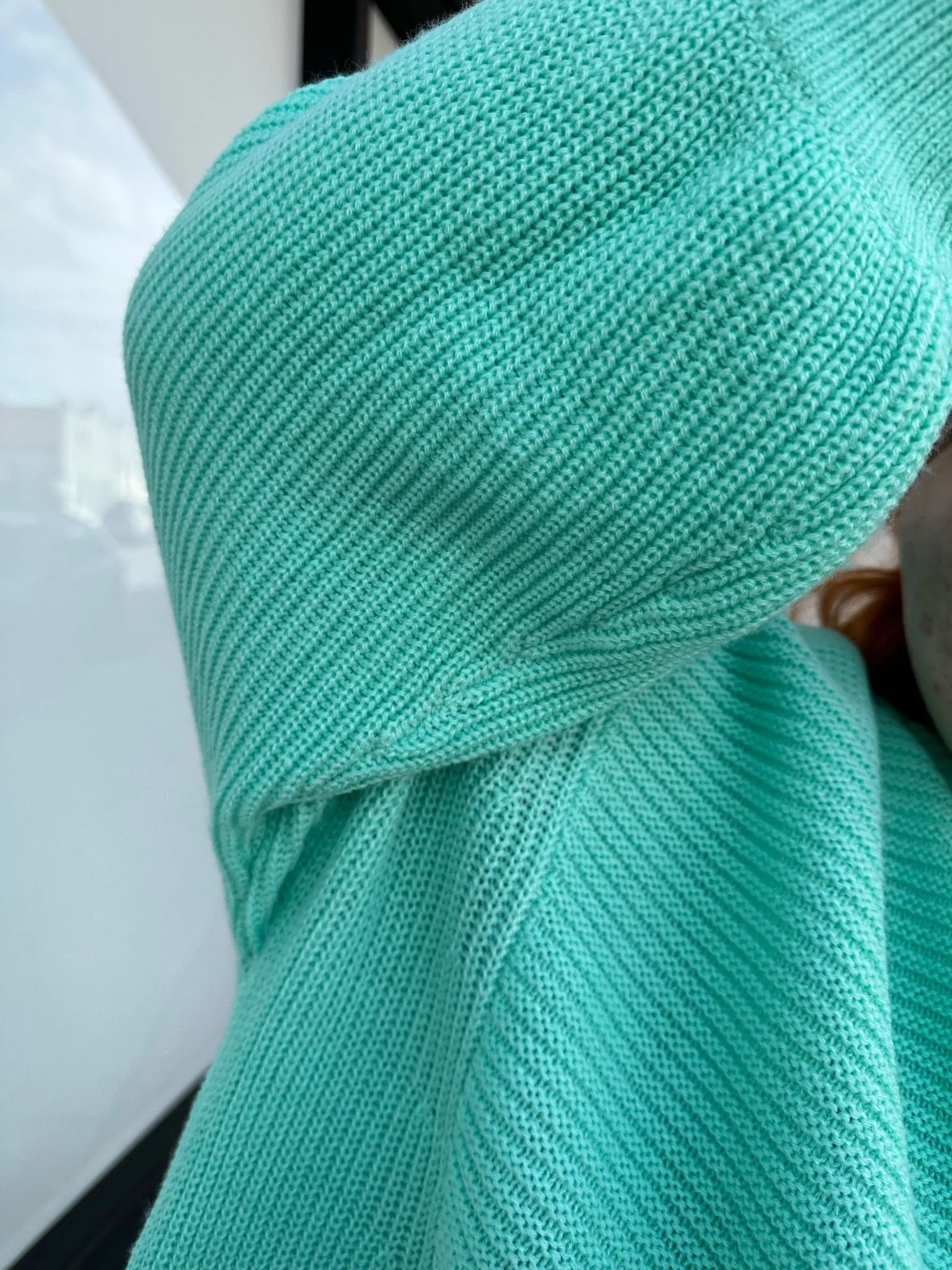 ASOS Cyan Teal Knit Mockneck Oversize Sweater, Size 18