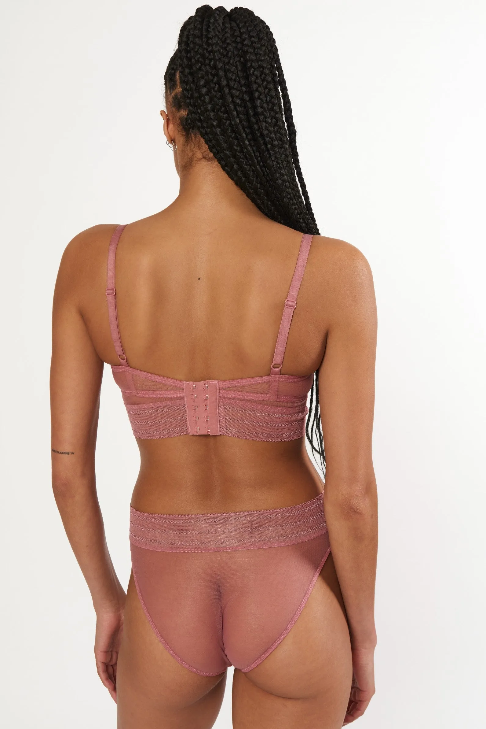 Bare Underwire Longline Bra Rose Dust