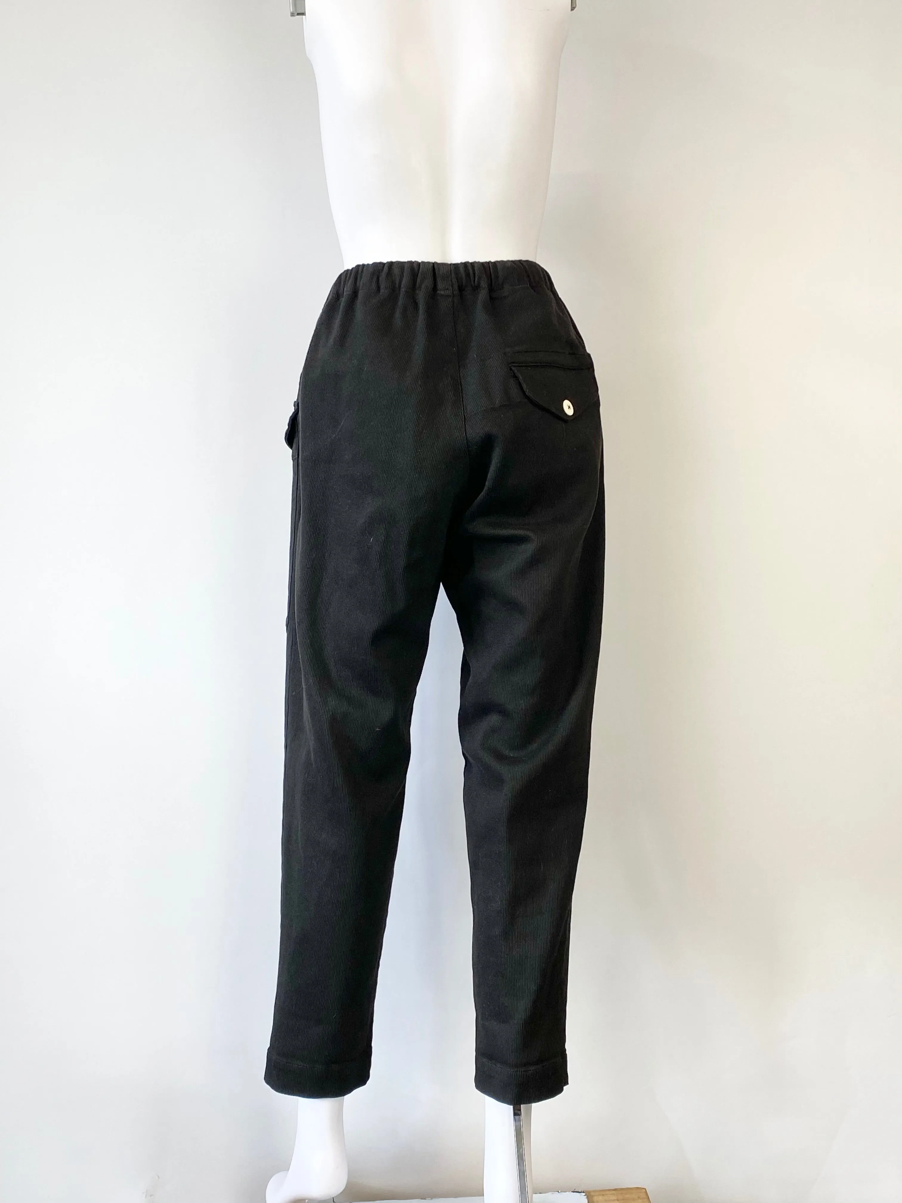Bassike Black Drawstring Track Pants - AU6/8