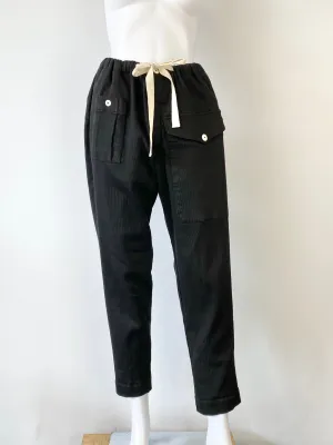 Bassike Black Drawstring Track Pants - AU6/8