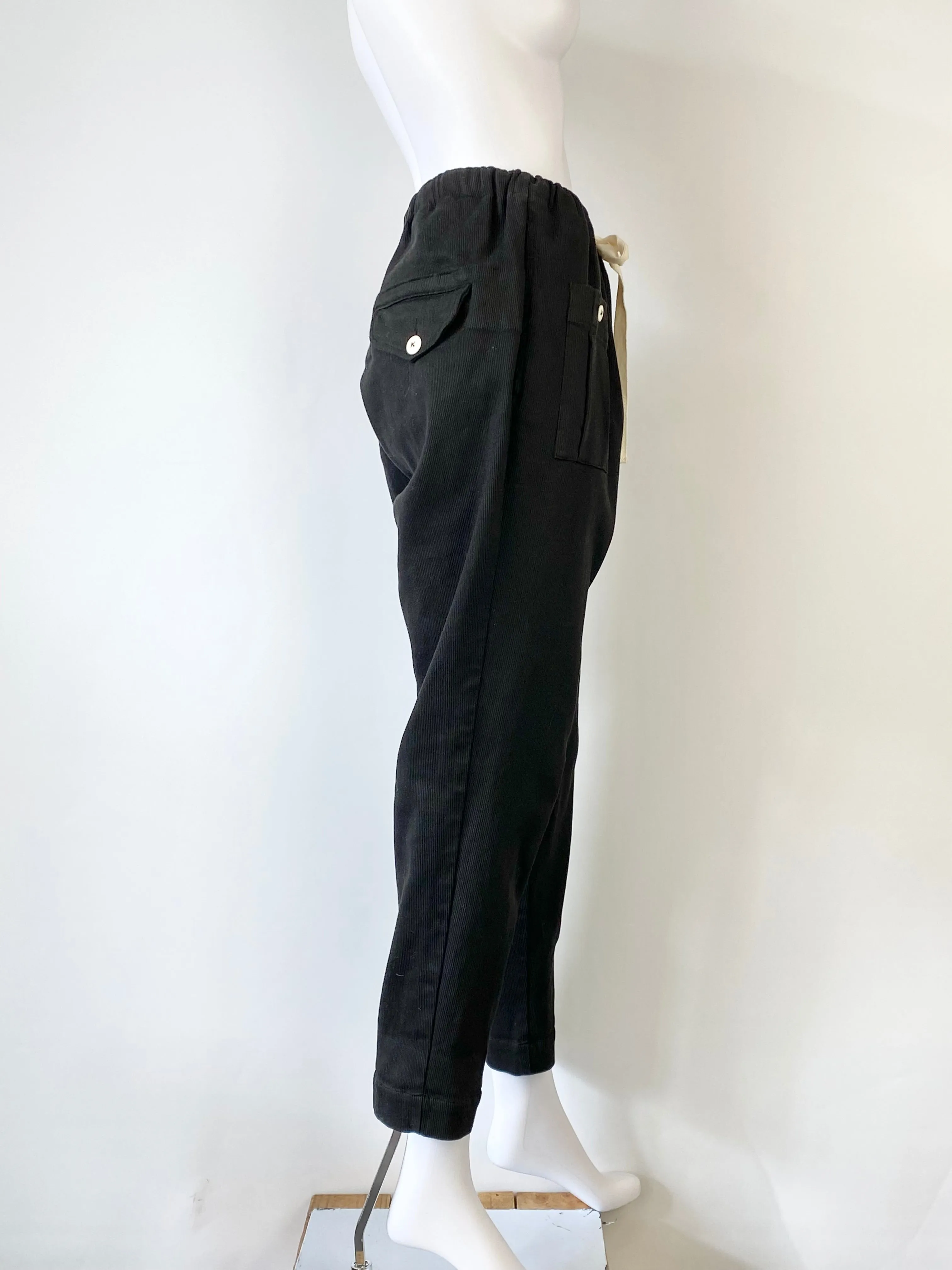 Bassike Black Drawstring Track Pants - AU6/8