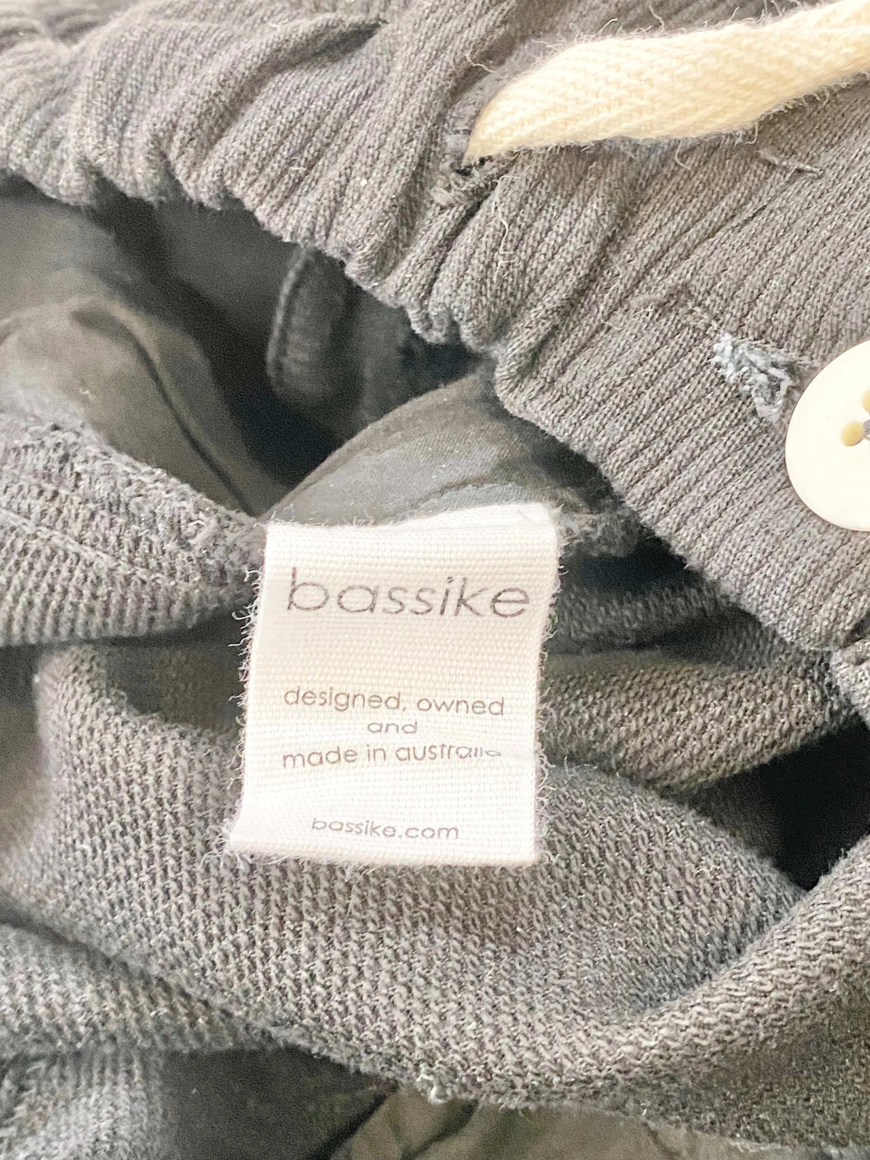 Bassike Black Drawstring Track Pants - AU6/8
