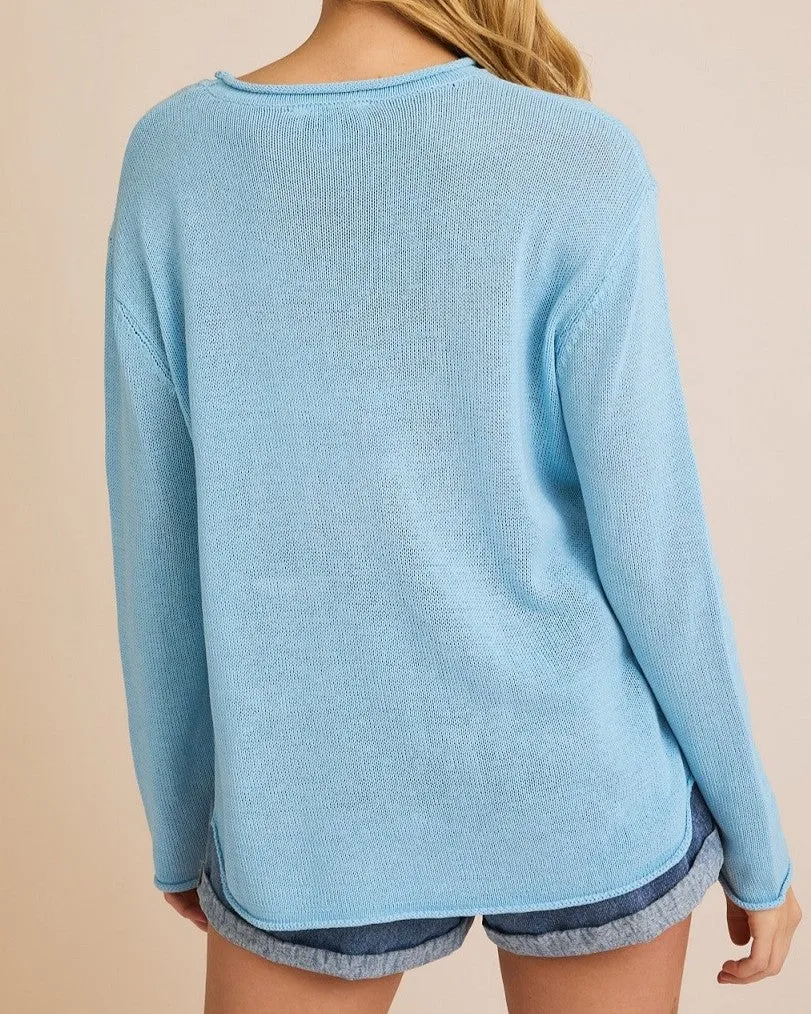 Beach Light Sweater Baby - Blue/White