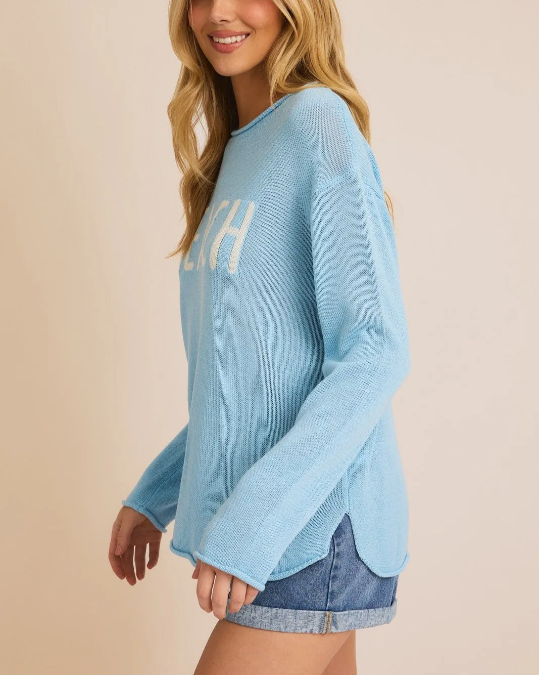 Beach Light Sweater Baby - Blue/White