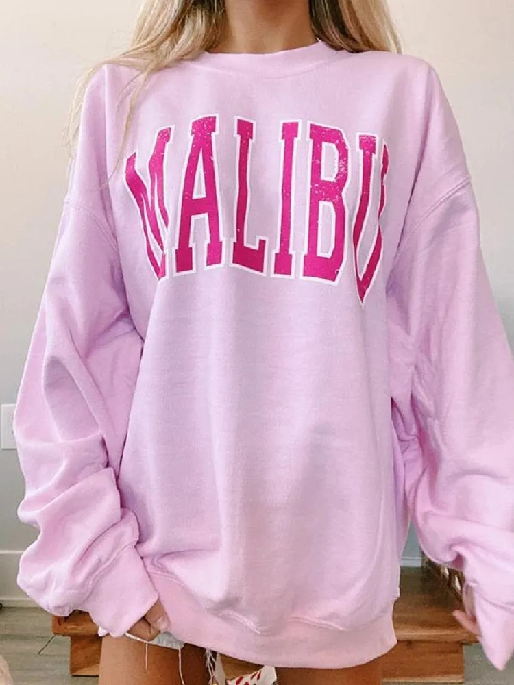 BerriesJam - 2024 Oversize Harajuku Loose Letter Print Long Sleeve Sweatshirt