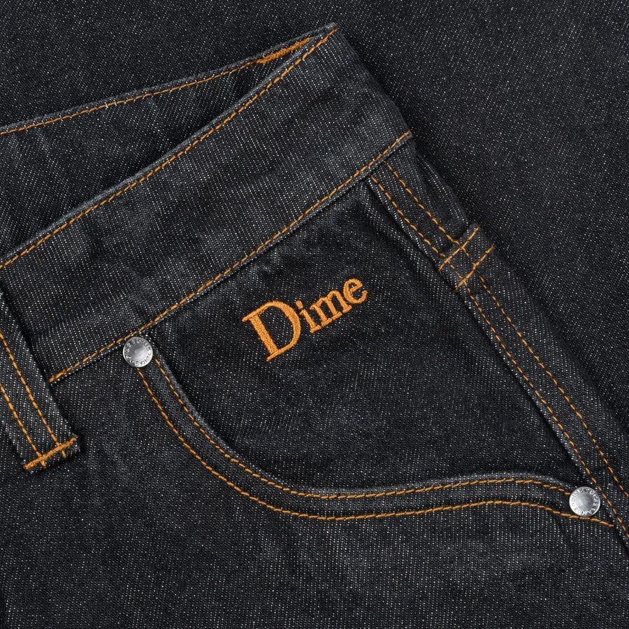 Classic Relaxed Denim Pants Black Washed