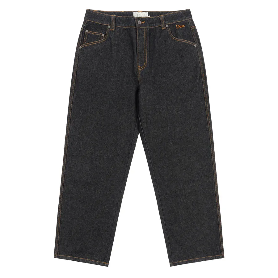 Classic Relaxed Denim Pants Black Washed
