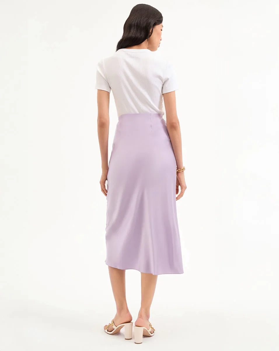 Clover Stretch-Silk Slip Skirt