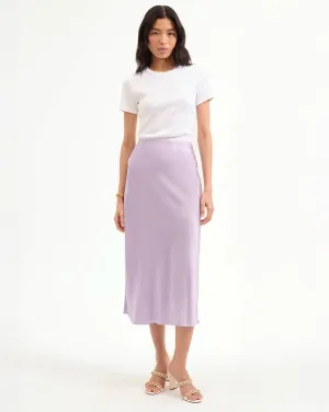 Clover Stretch-Silk Slip Skirt