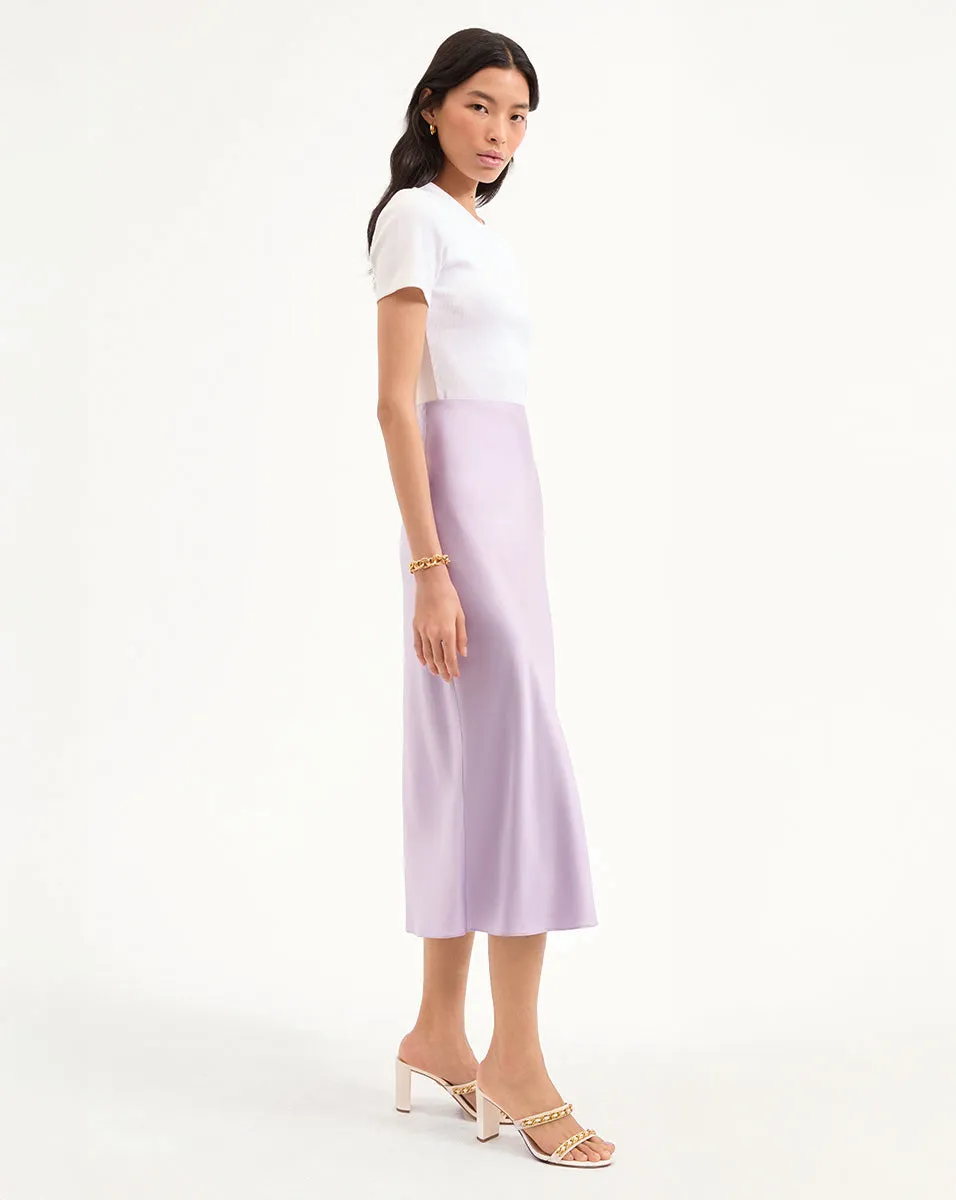Clover Stretch-Silk Slip Skirt