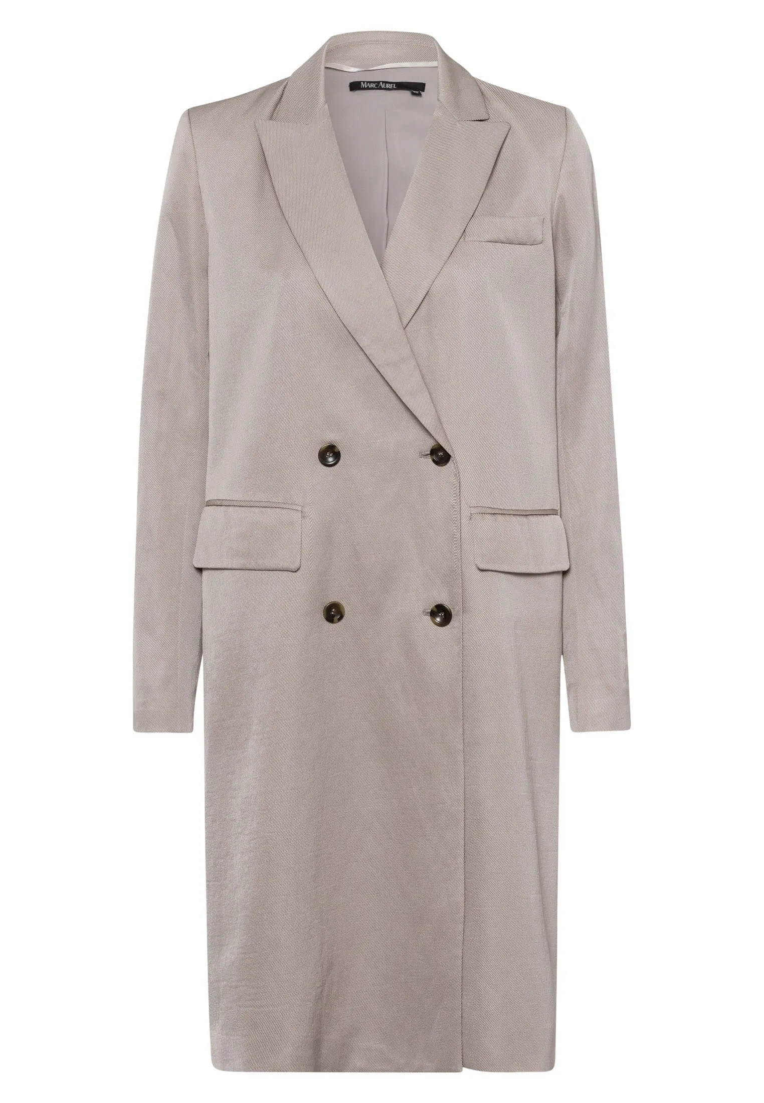 Coat in Linen Blend Twill - Taupe