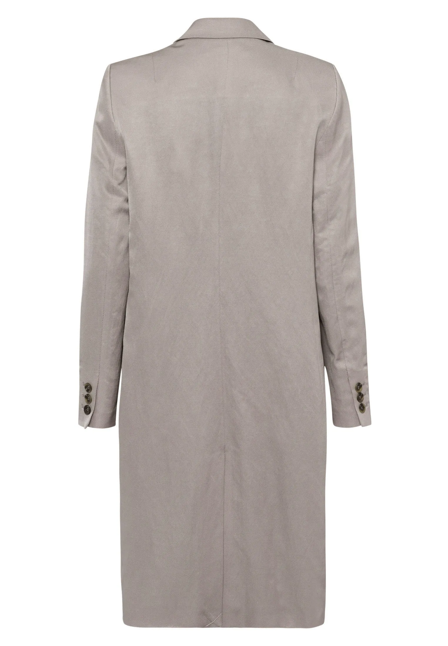 Coat in Linen Blend Twill - Taupe