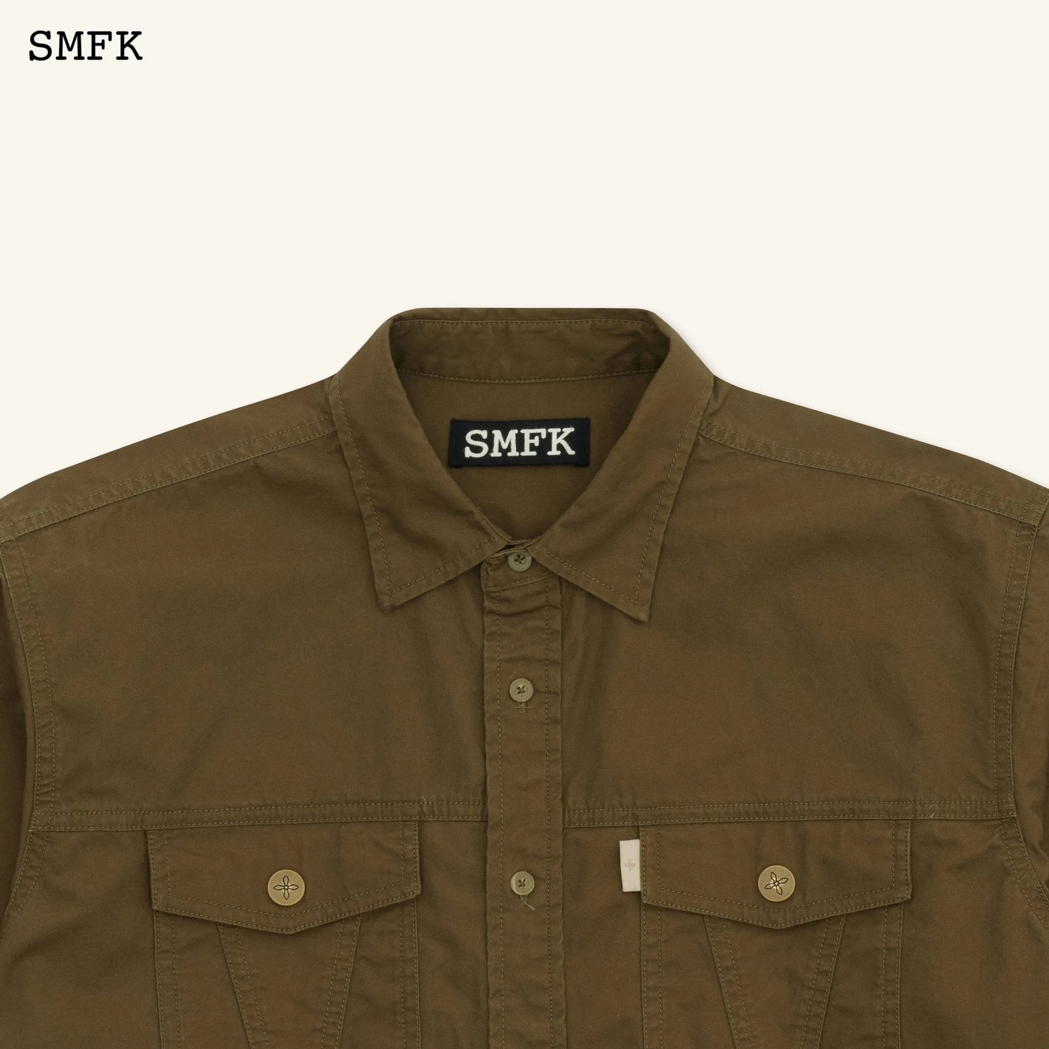 Compass Classic Loose Workwear Shirt Army Green