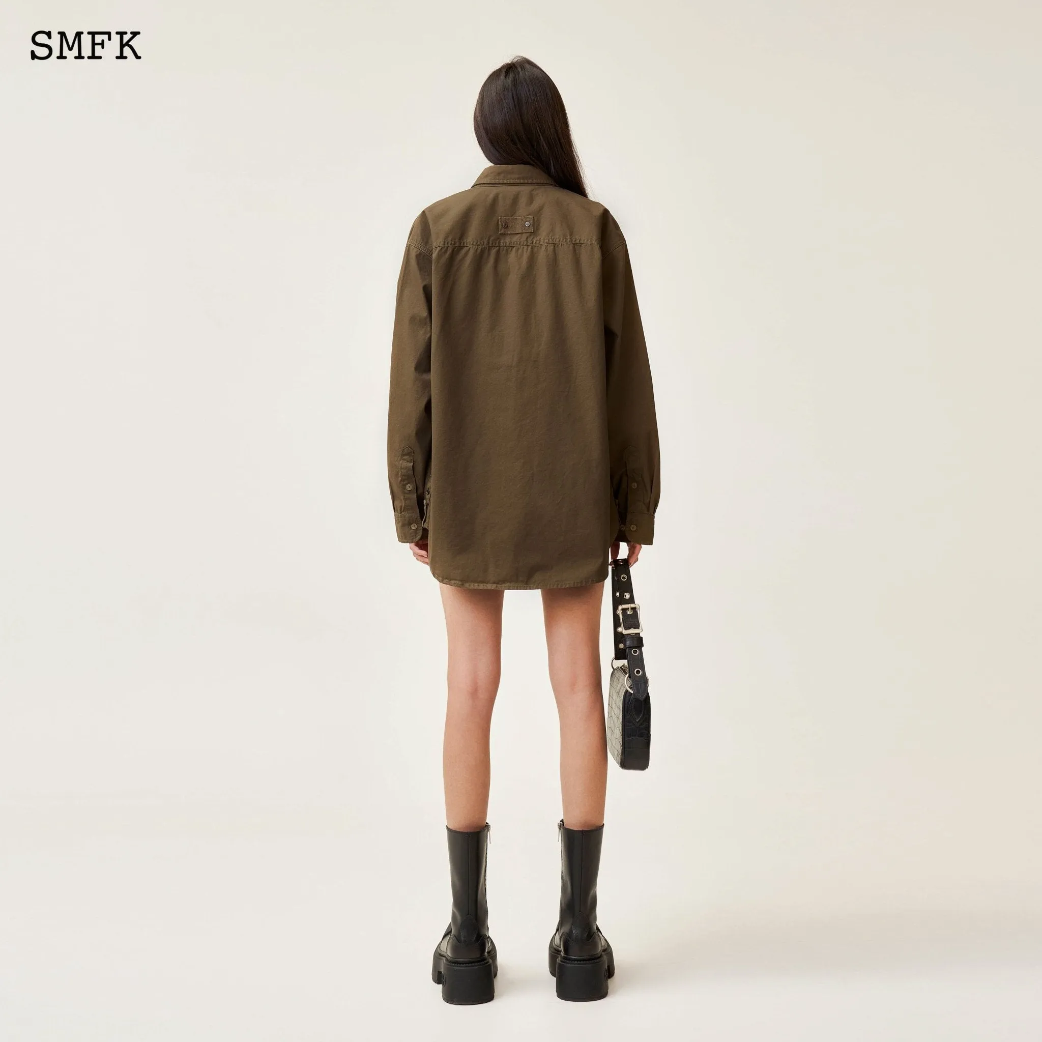 Compass Classic Loose Workwear Shirt Army Green