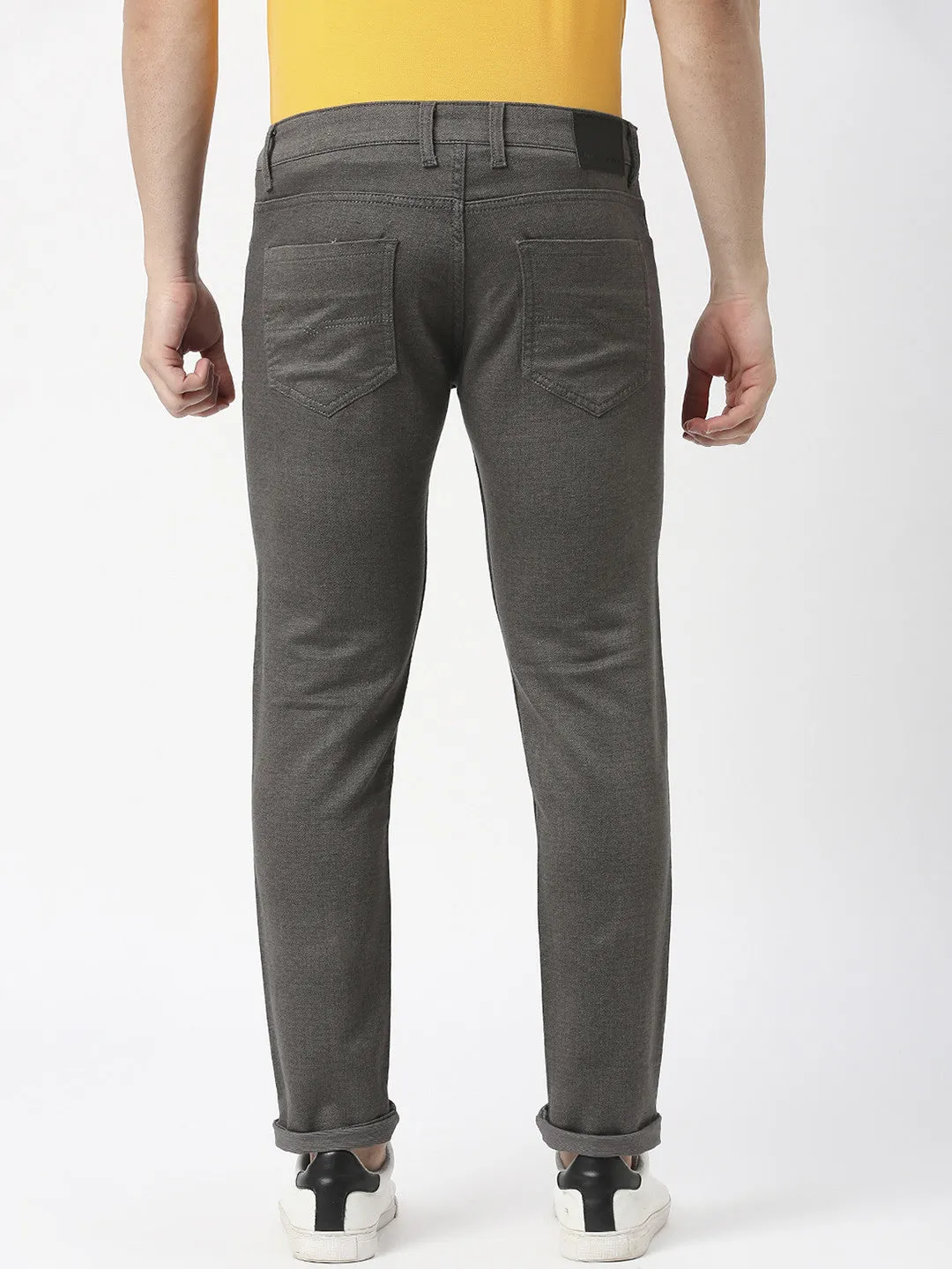 Dark Grey Slim Tapered Cotton Stretch Jeans