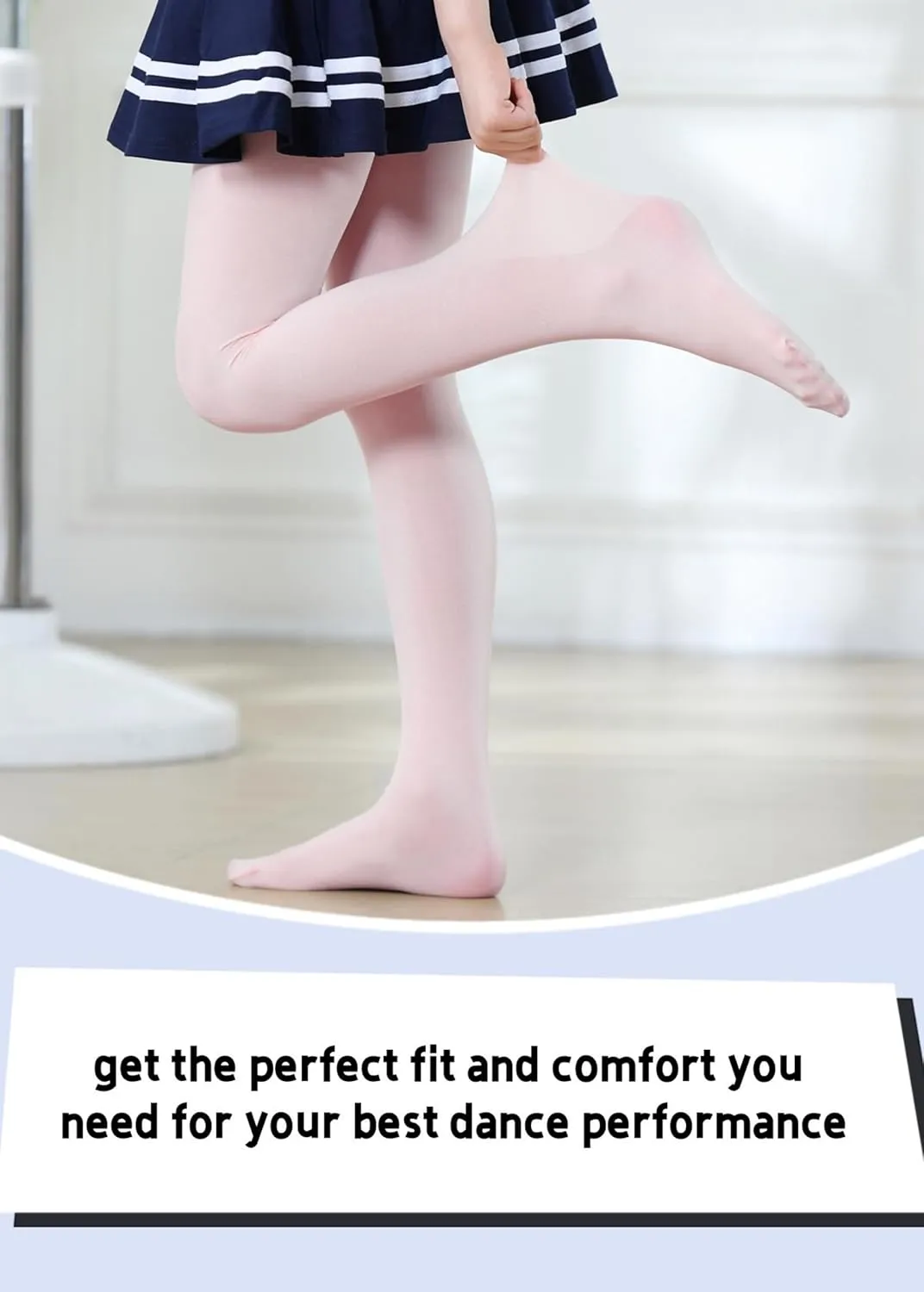 DIPUG Ballet Tights for Girls - Thick Soft Footed Dance Tights for Toddlers and Kids