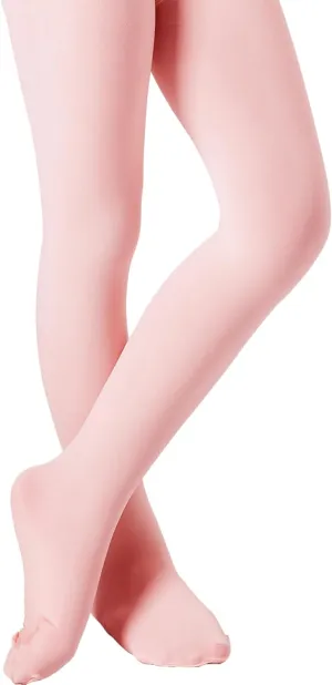 DIPUG Ballet Tights for Girls - Thick Soft Footed Dance Tights for Toddlers and Kids