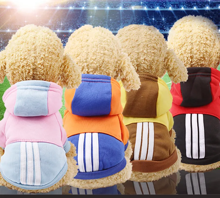 Dog Clothes Sports Stripe Hoodies