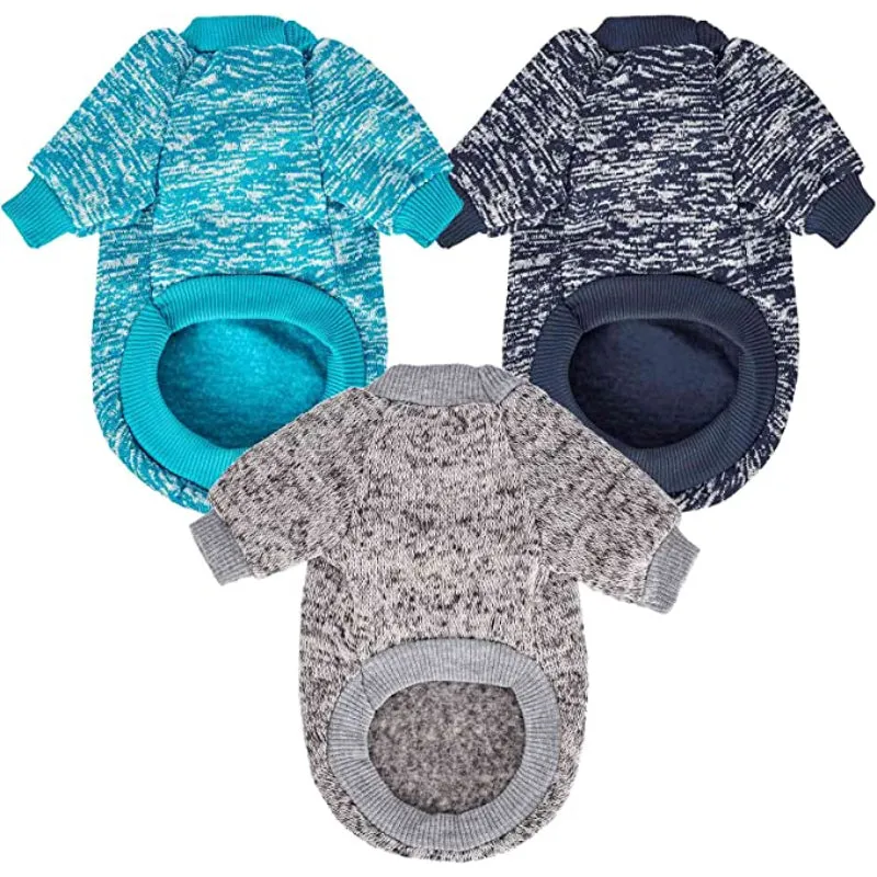 Dog Sweaters for Small Dogs, 3 Pack Warm Soft Pet Clothes for Puppy