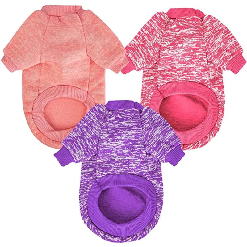 Dog Sweaters for Small Dogs, 3 Pack Warm Soft Pet Clothes for Puppy
