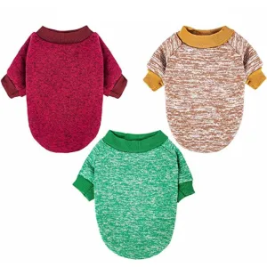 Dog Sweaters for Small Dogs, 3 Pack Warm Soft Pet Clothes for Puppy