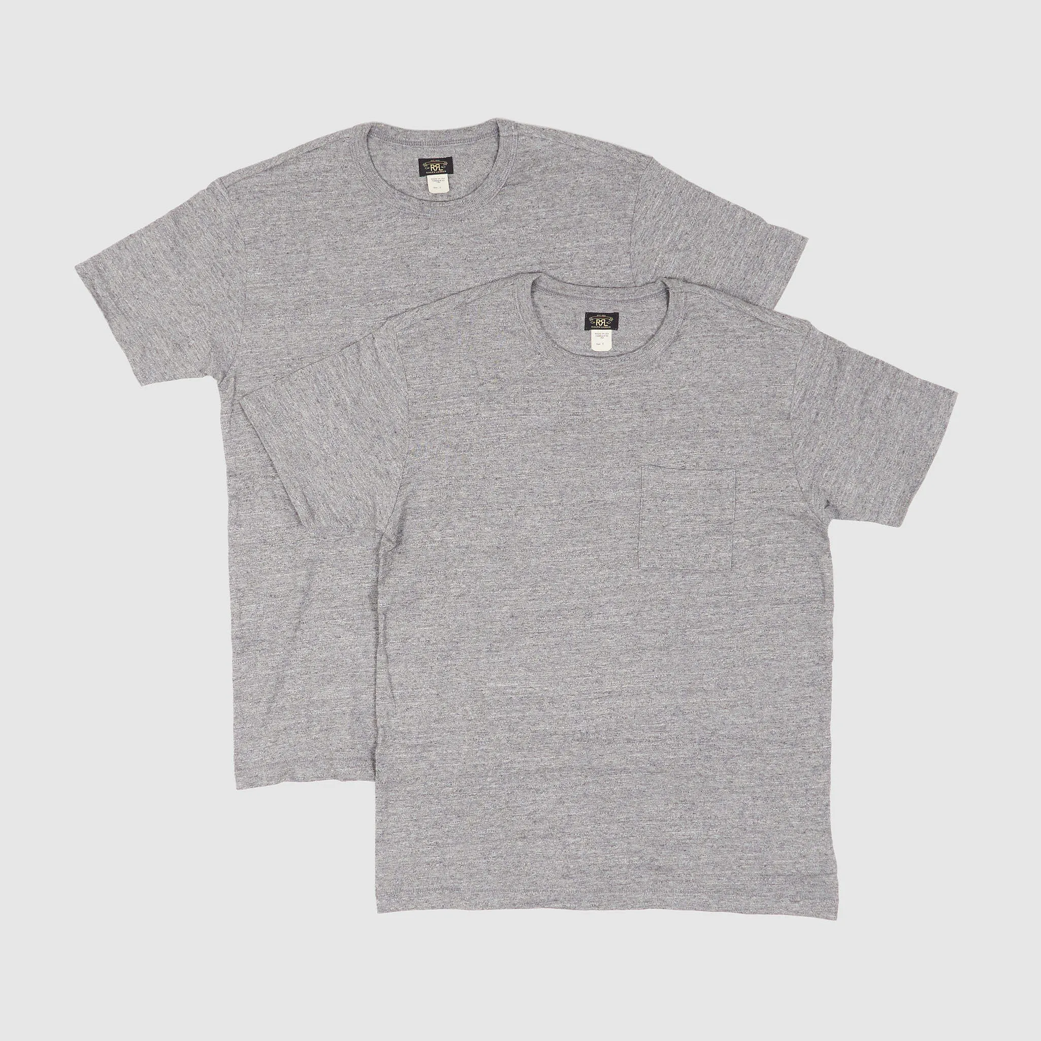 Double RL Short Sleeve Medium Weight Double Pack Pocket T-Shirts