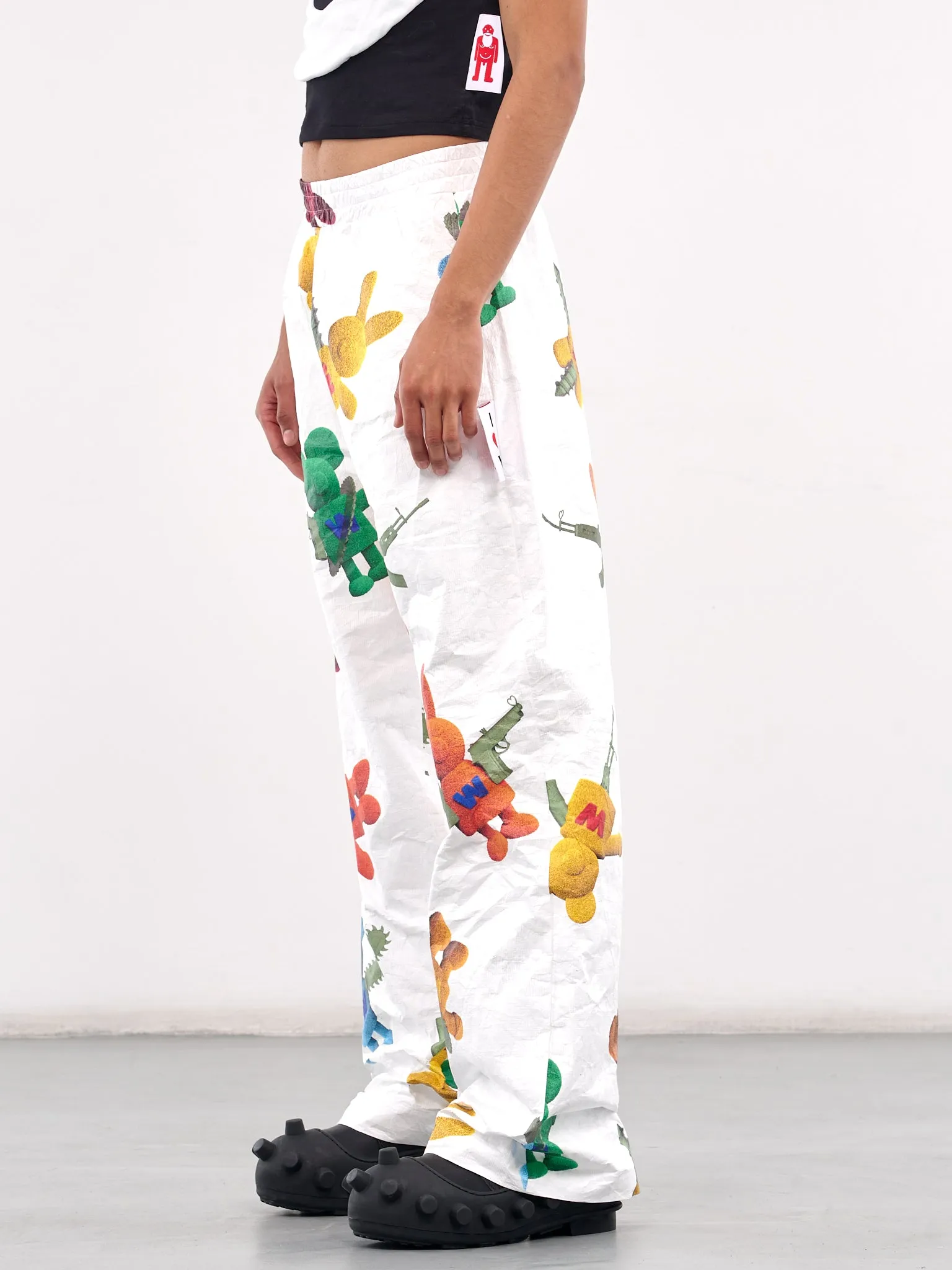 Elasticated Print Trousers (2011-CC31-WHITE)