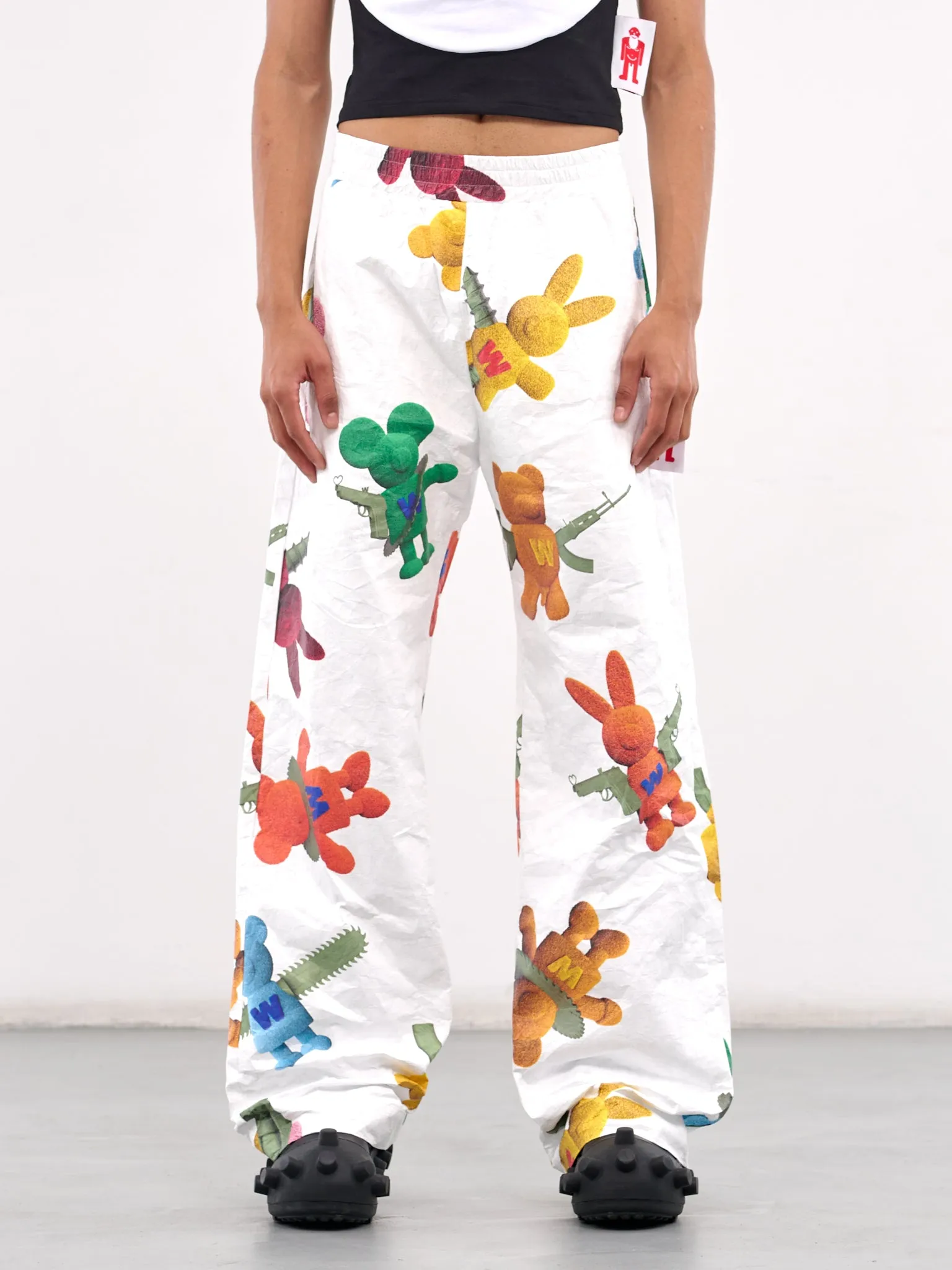 Elasticated Print Trousers (2011-CC31-WHITE)
