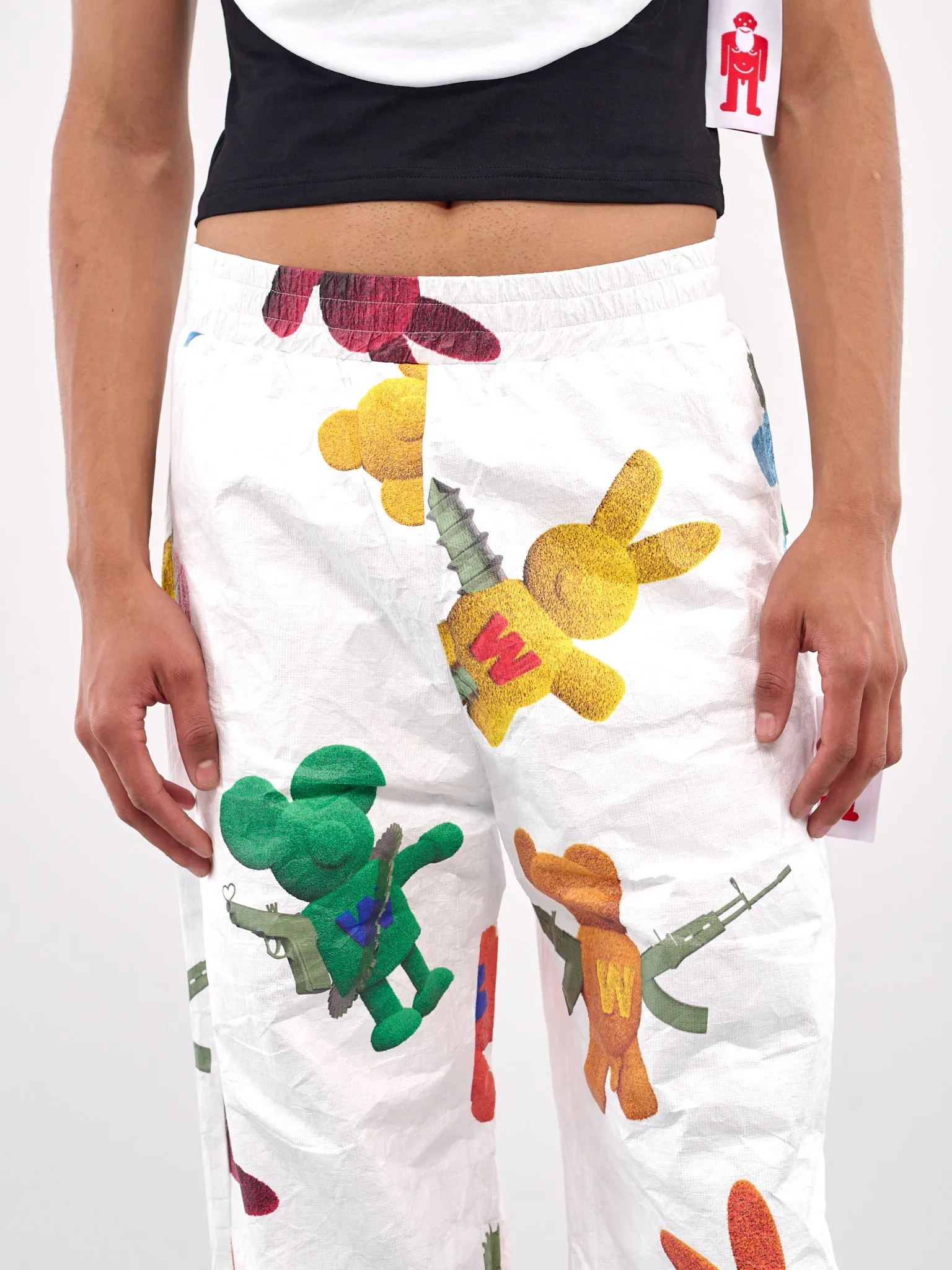 Elasticated Print Trousers (2011-CC31-WHITE)