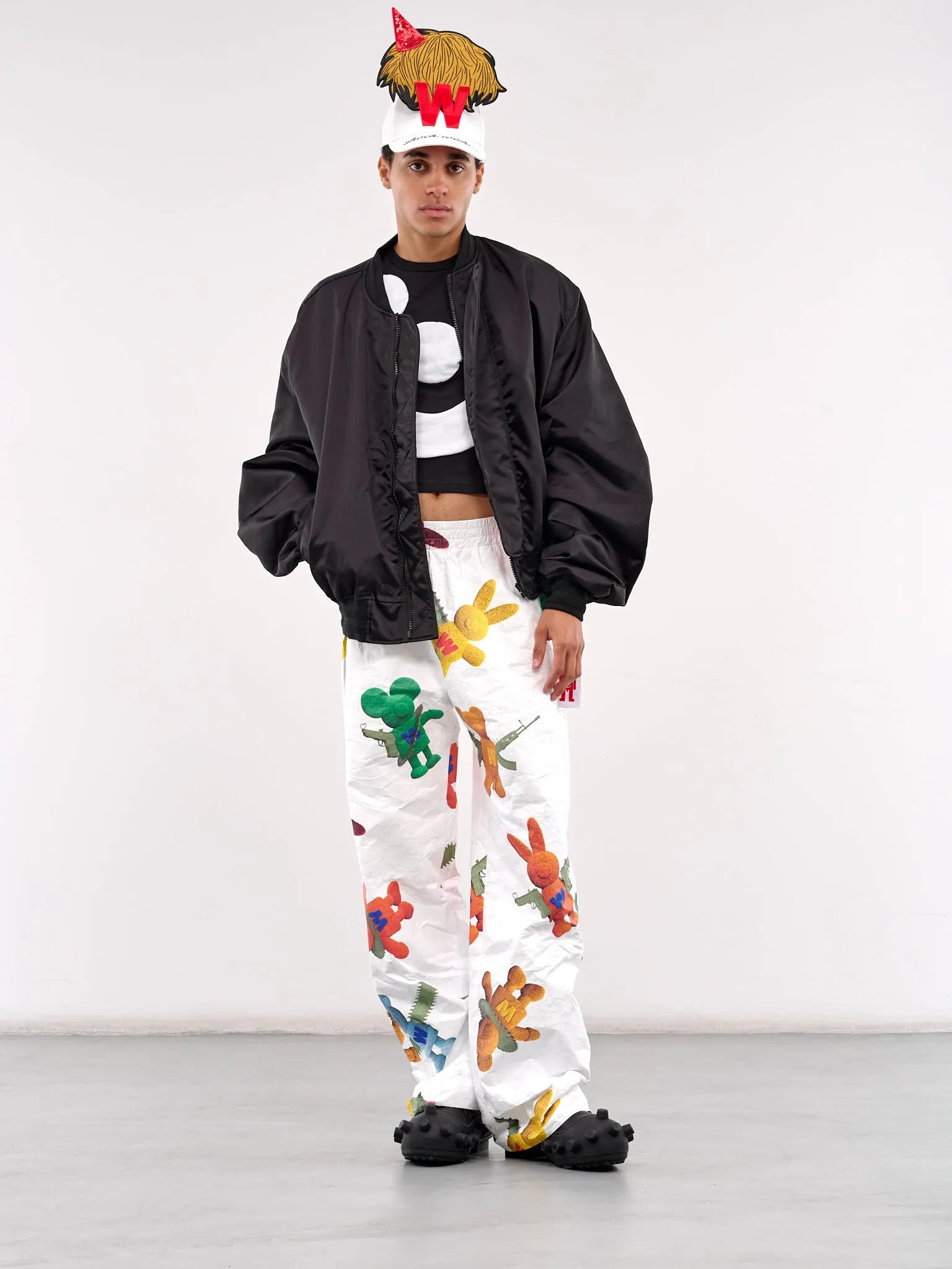 Elasticated Print Trousers (2011-CC31-WHITE)