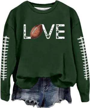 GOFULY Football Sweatshirts For Women Lightweight Game Day Shirts Long Sleeve Fall Sweatshirts 2024 Crewneck Outfits Tops