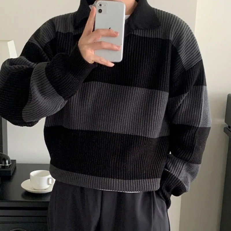 GS No. 102 Korean Stripe Knit Sweater