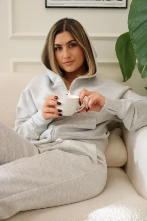 HAID GREY ZIP UP HOODIE