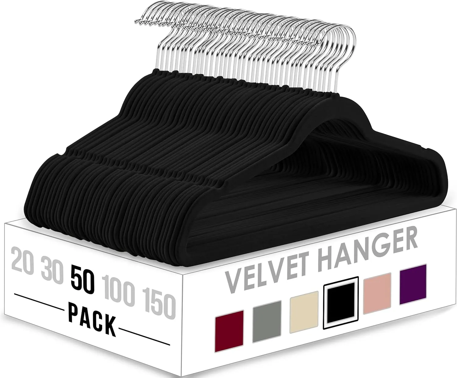 Home Velvet Hangers 50 Pack,Non-Slip Clothes Hangers,Suit Hangers with 360 Degree Rotatable Hook