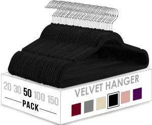 Home Velvet Hangers 50 Pack,Non-Slip Clothes Hangers,Suit Hangers with 360 Degree Rotatable Hook