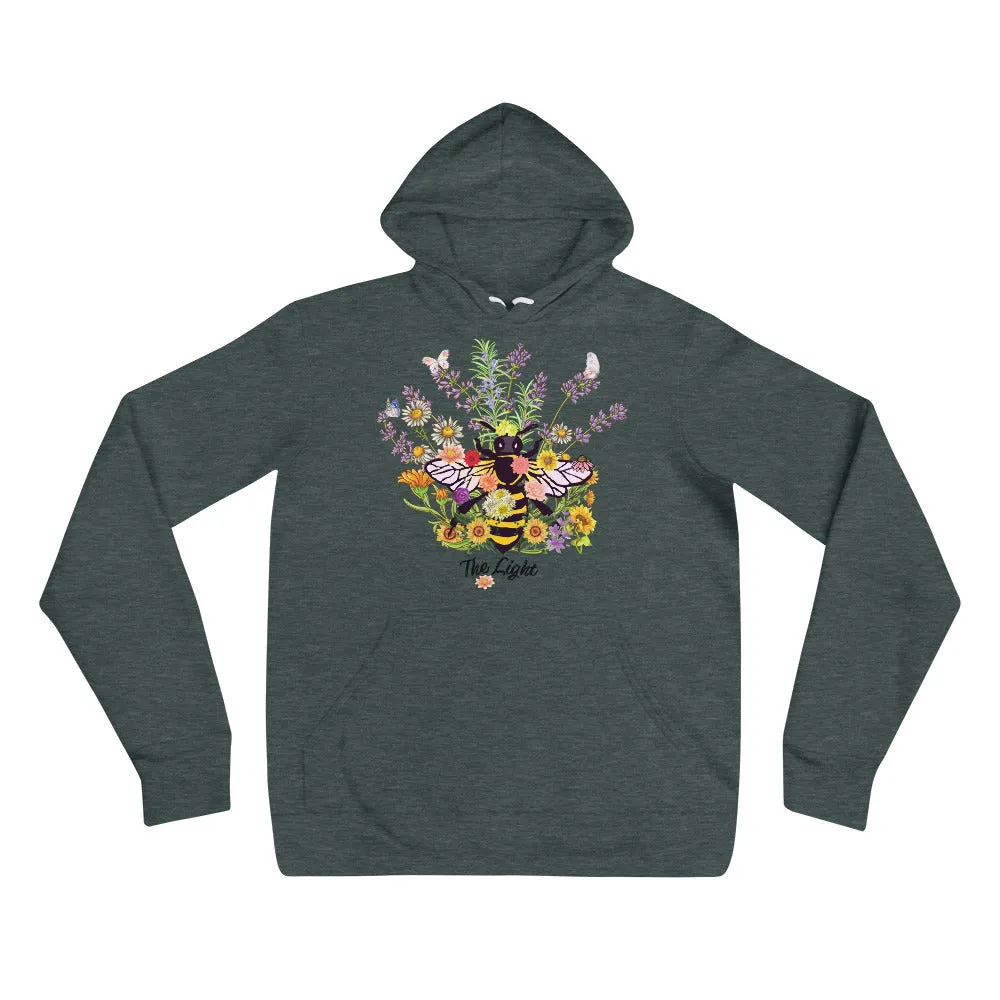 Honey Bee & flower graphic print unisex hoodies