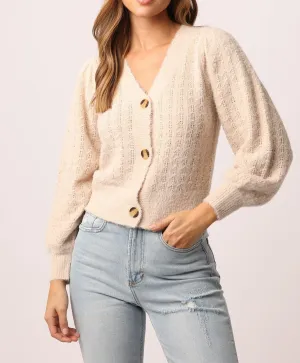 JAYDEN CARDIGAN BARLEY POINTELLE