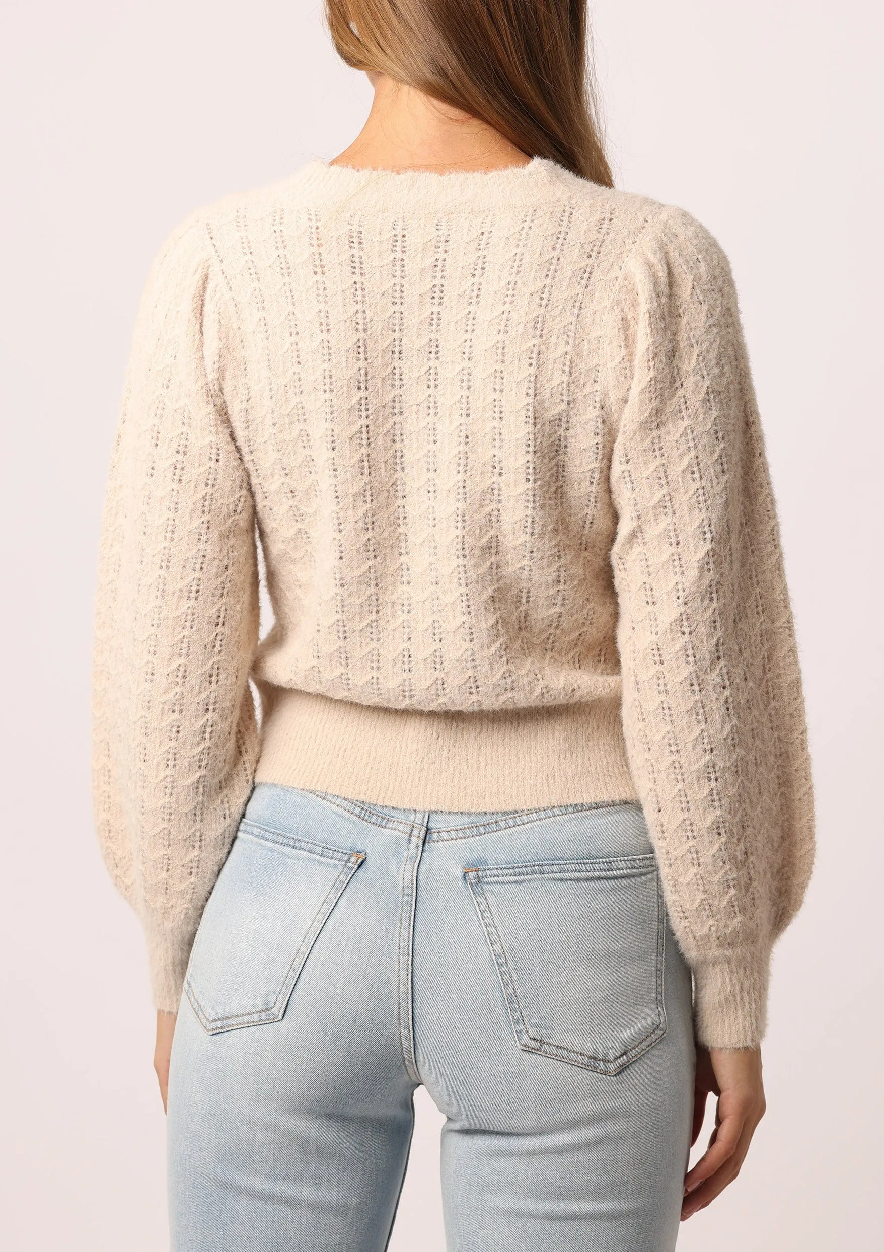 JAYDEN CARDIGAN BARLEY POINTELLE