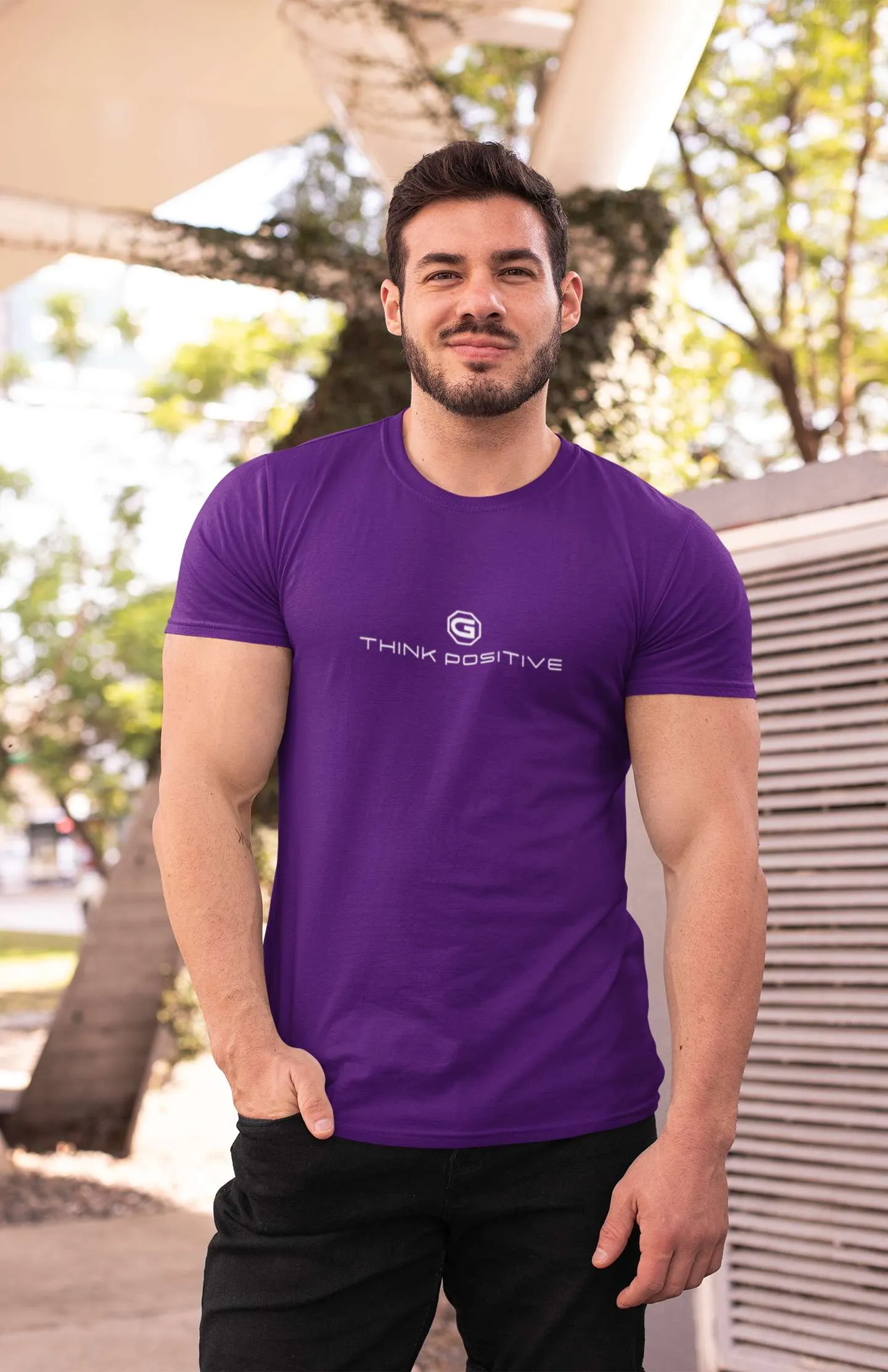 Mens Designer T-Shirts | Gymate Think Positive