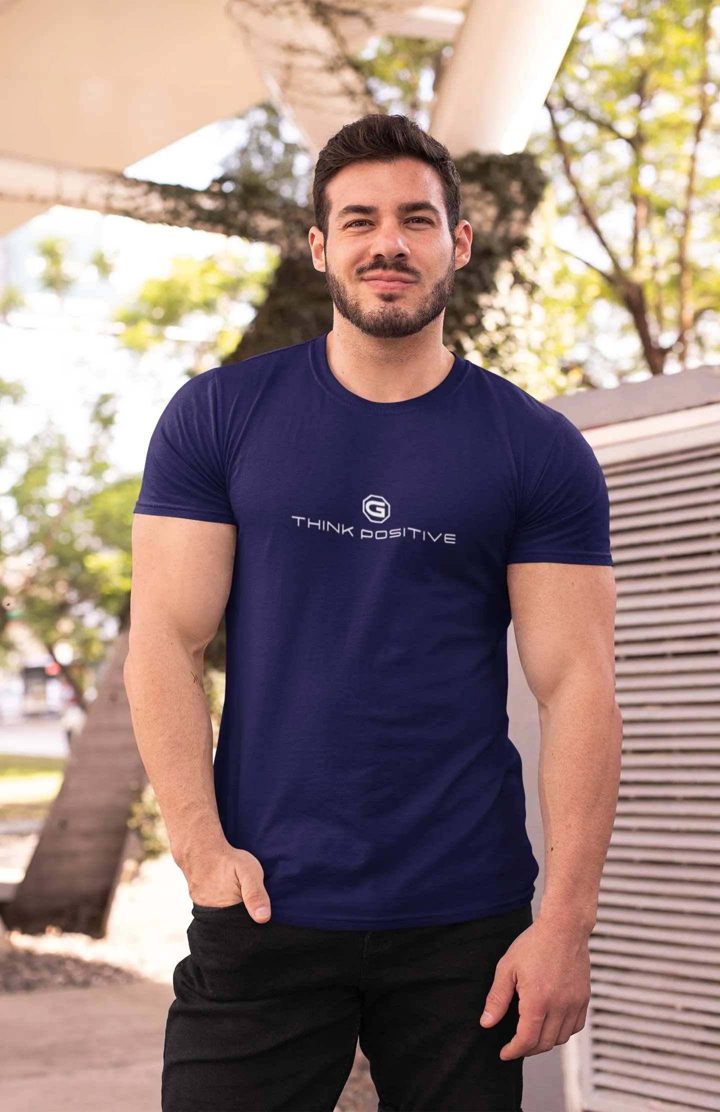 Mens Designer T-Shirts | Gymate Think Positive