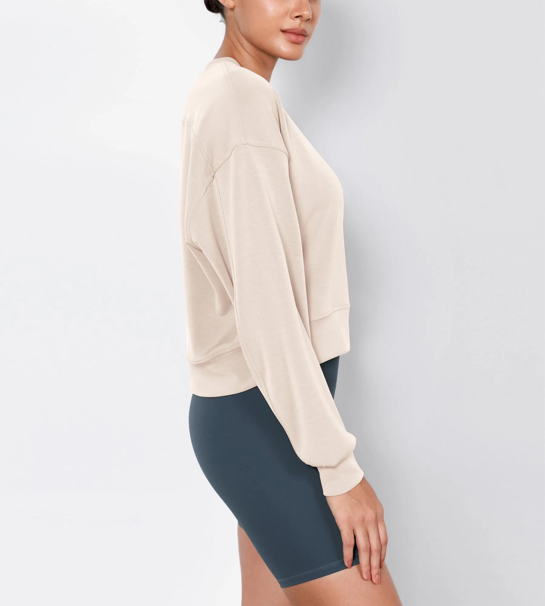 Modal Soft Long Sleeve Cropped Sweatshirts