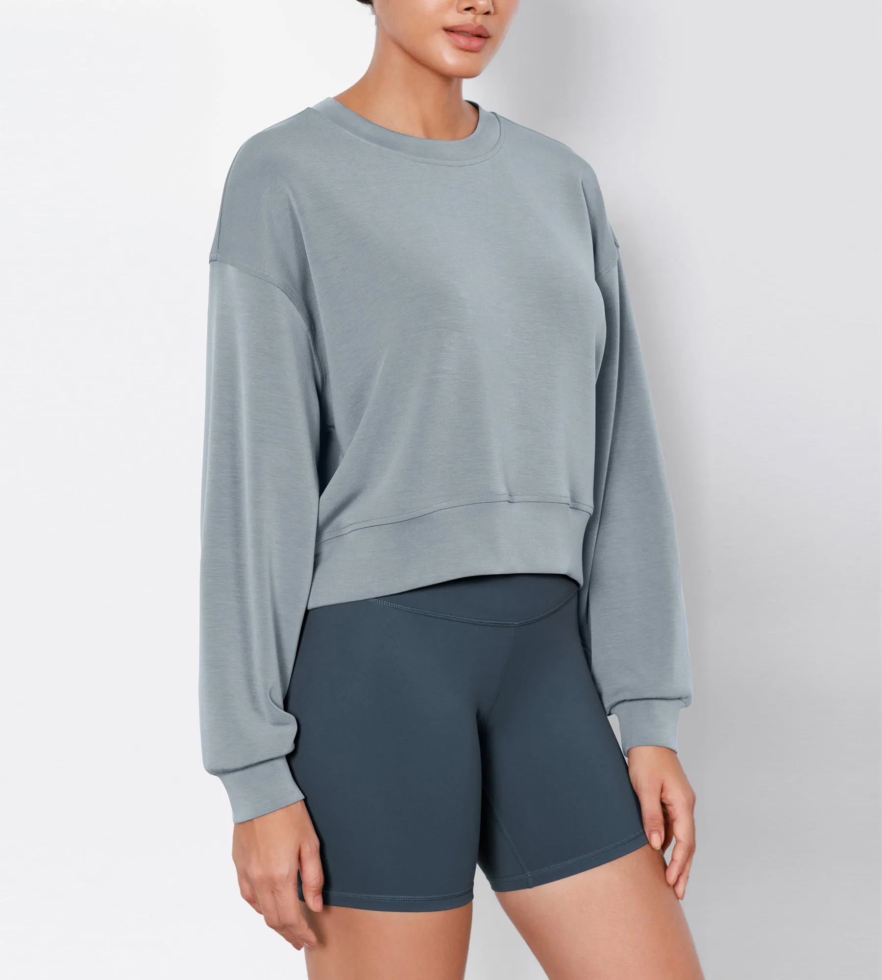 Modal Soft Long Sleeve Cropped Sweatshirts