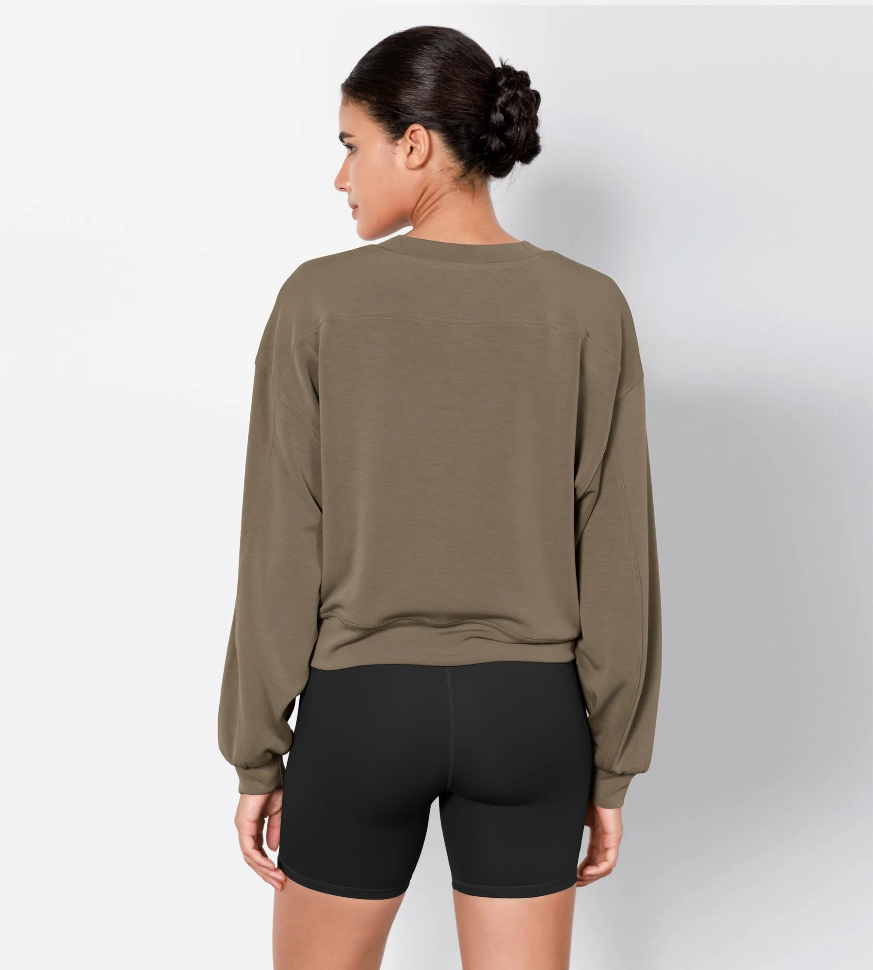 Modal Soft Long Sleeve Cropped Sweatshirts